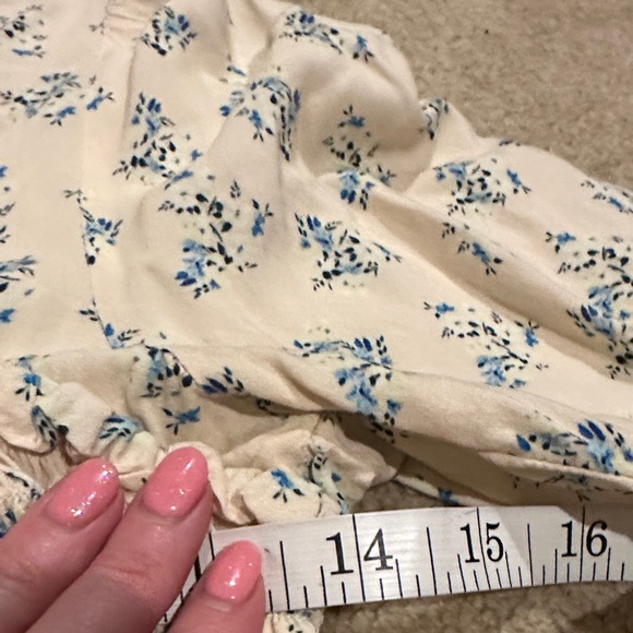 Boheme Cream Floral Smocked Ruffle Blouse - Picture 6 of 7